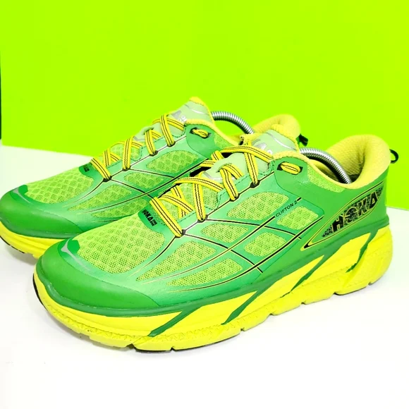 Hoka Men's Green and Yellow Running Shoes - Picture 2 of 11